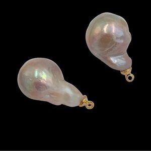 Purple Natural Shaped Baroque Pearl Charm with 18k gold plate